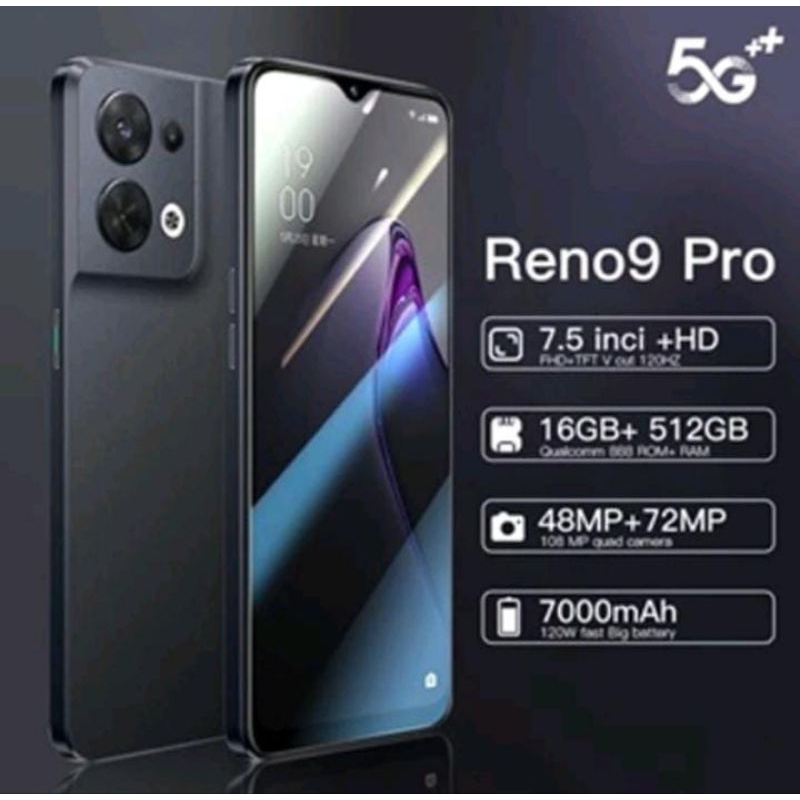 PROMO HP Oppo Reno9 pro 12/512GB ROM HD. SECOND BEKAS ORIGINAL FULLSET.