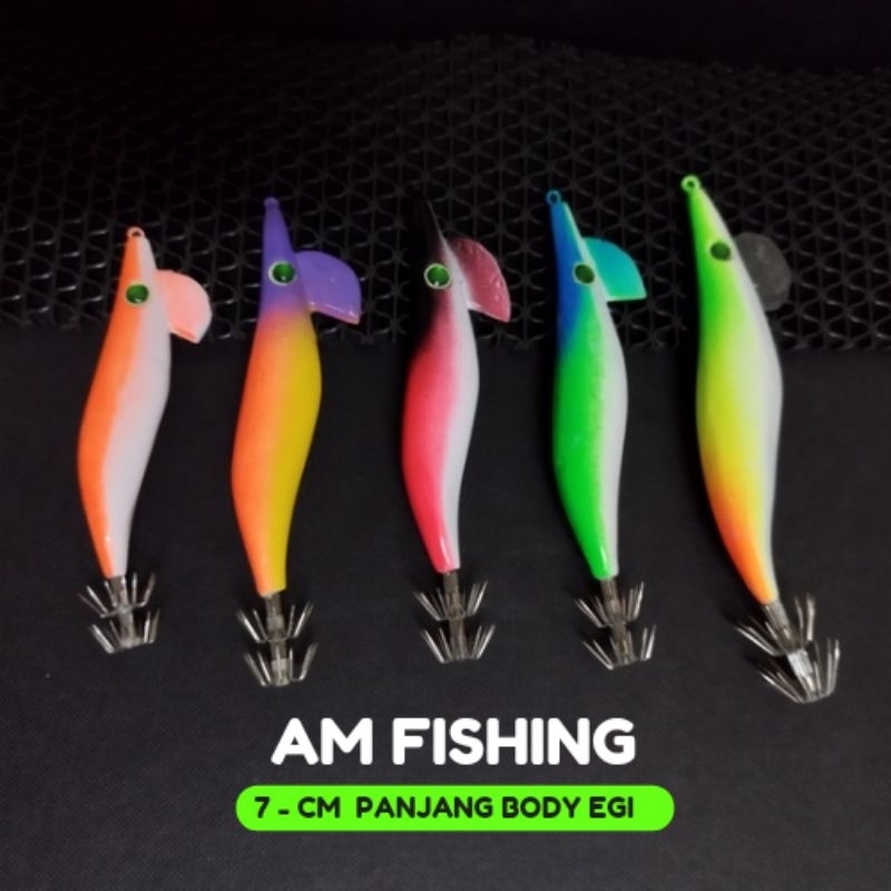 UMPAN CUMI EGI / KAYU HANDMADE TENGGELAM UKURAN  BODY EGI 7Cm