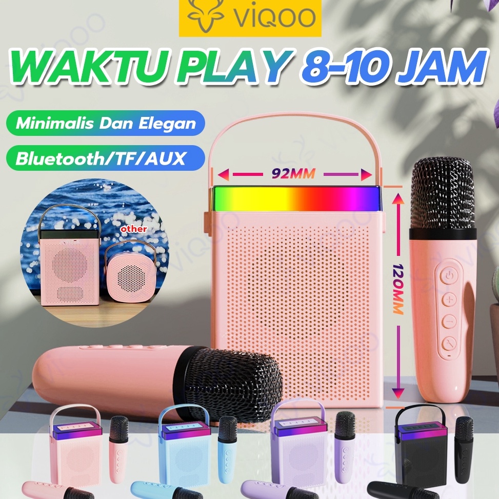 Sekarang Keren CODViqoo 3 In 1 Speaker Bluetooth Mikrofon Karaoke Set Bluetooth Mini Full Bass Mudah