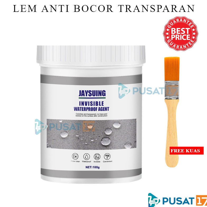 Buruan Beli PUSAT17 LEM ANTI BOCOR TRANSPARAN FREE KUAS JAYSUING LEM OLES WATERPROOF CAT PEREKAT ANT