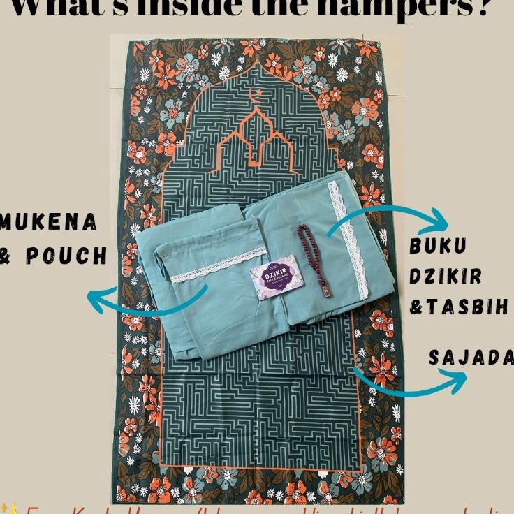 Produk Terupdate  Free Kartu Ucapan MUKENA TRAVELLING  SAJADAH SOUVENIR HAMPERS LEBARAN RAMADHAN UMR