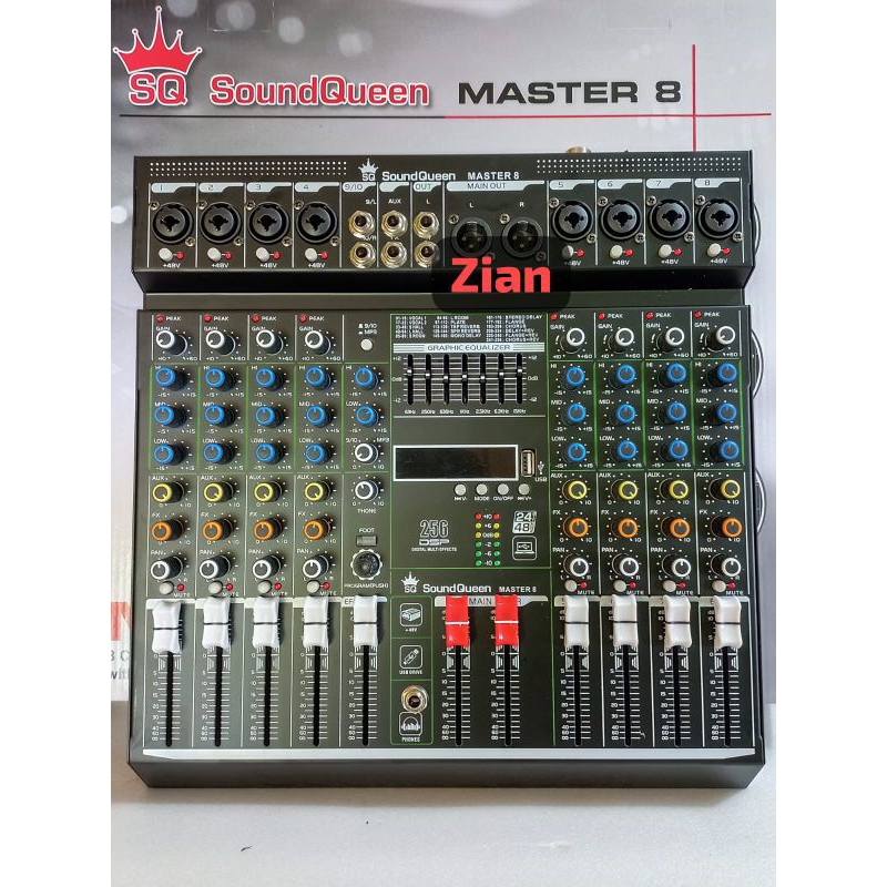 Ciasaatcisarua Mixer Soundqueen 8Chanel Master 8 Sudah Bonus Harcase Koper
