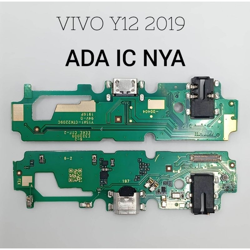 Konektor Cas Vivo Y12 2019 Original Full Komponen Ic Board Charger Papan Cas Mic Hf + Ic Vivo Y12