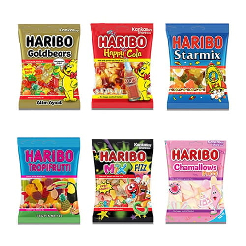 

Haribo happy cola / starmix jelly / gold bears 80 gram