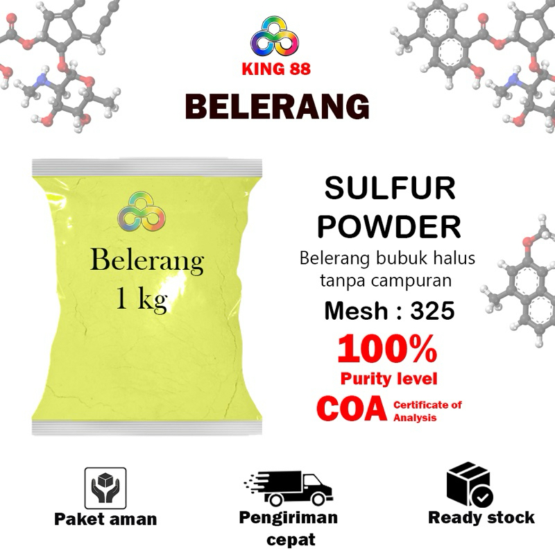 Belerang Bubuk Halus 1kg / powder belerang / Sulfur / Belerang / Obat Gatel / Belerang Asli & Murni 