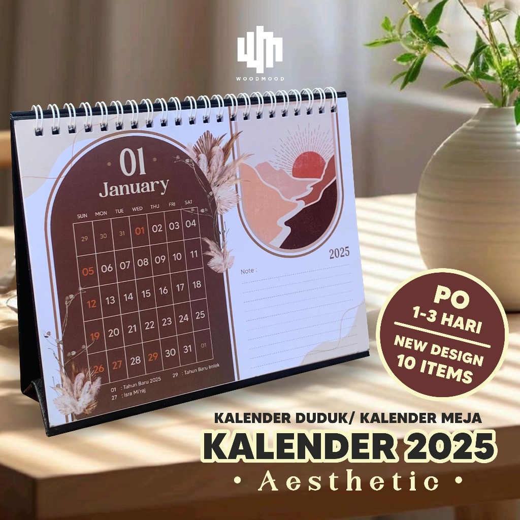 

Kalender Duduk 2025/ Kalender Aesthetic/ Kalender Kekinian/ Kalender 2025