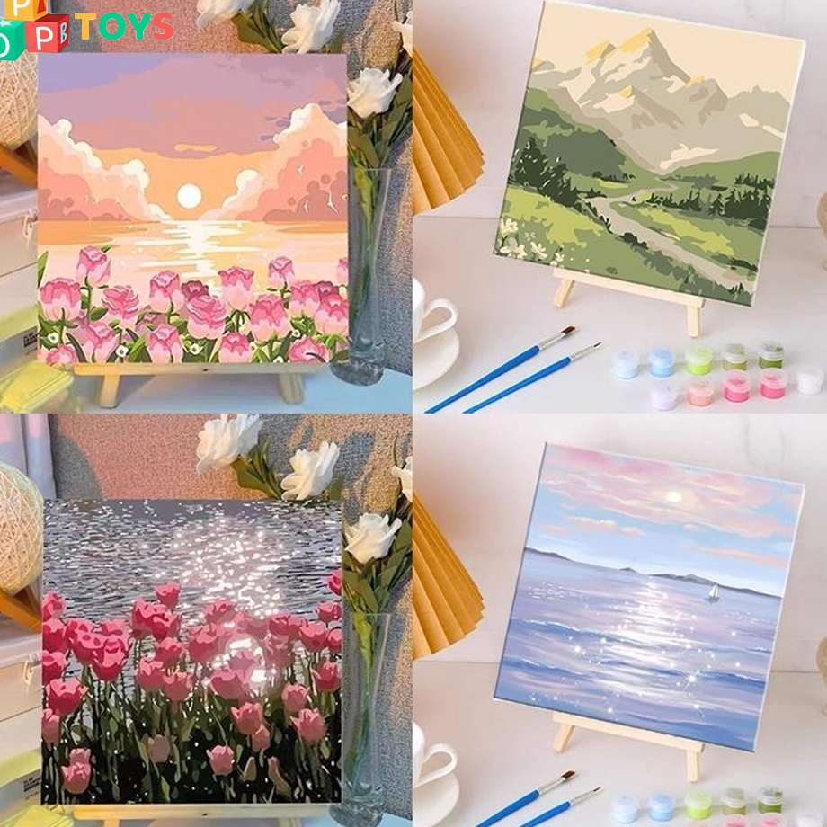 

Diskon Istimewa POPTOYS DIY 2x2cm Paint Kit Digital Painting Kit Kanvas Painting Dengan Kayu Frame Wall Decoration