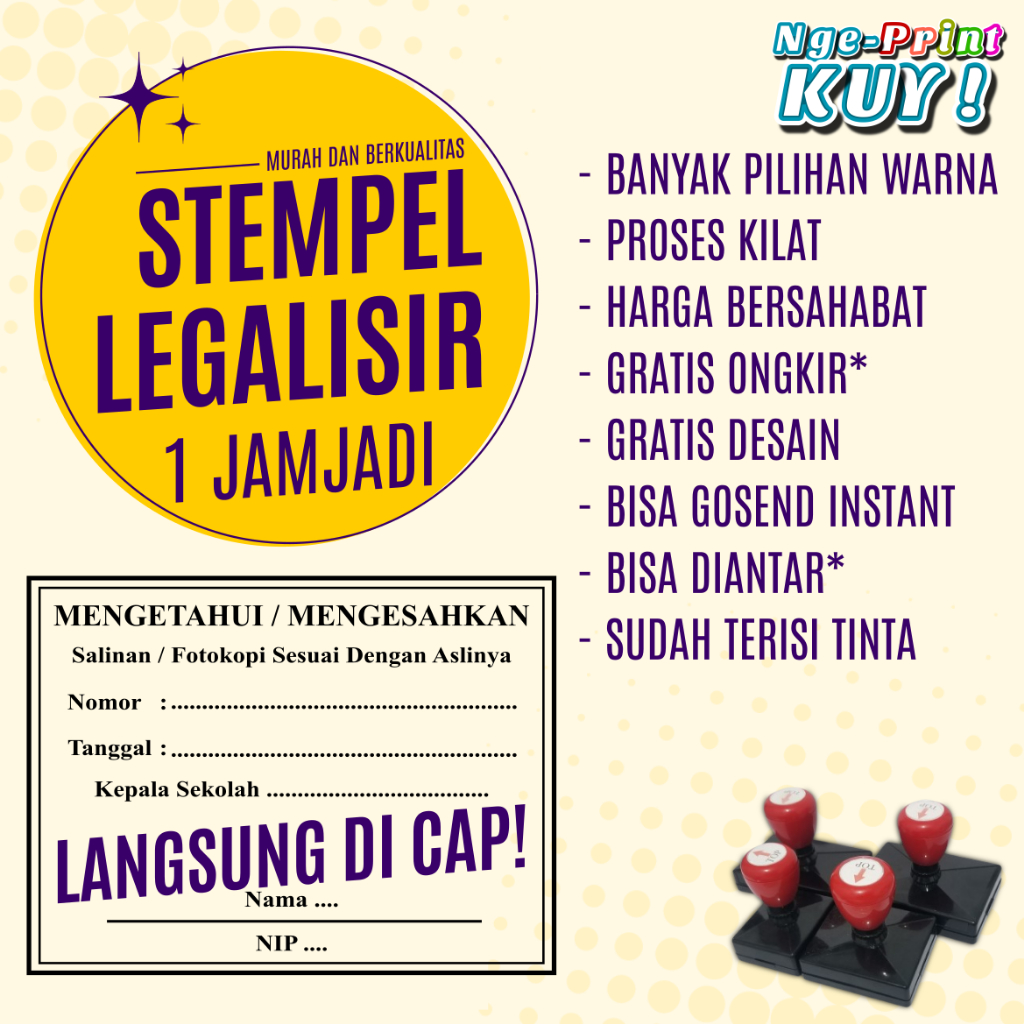 

(TERMURAH) STEMPEL LEGALISIR / STEMPEL JUMBO Berbagai Ukuran dan Warna
