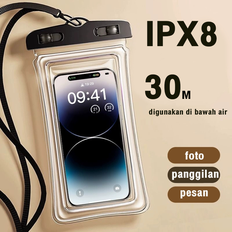 Waterproof Case Sarung Pelindung Hp anti air IPX8 Sarung waterproof handphone Tas Kantong Casing Pon