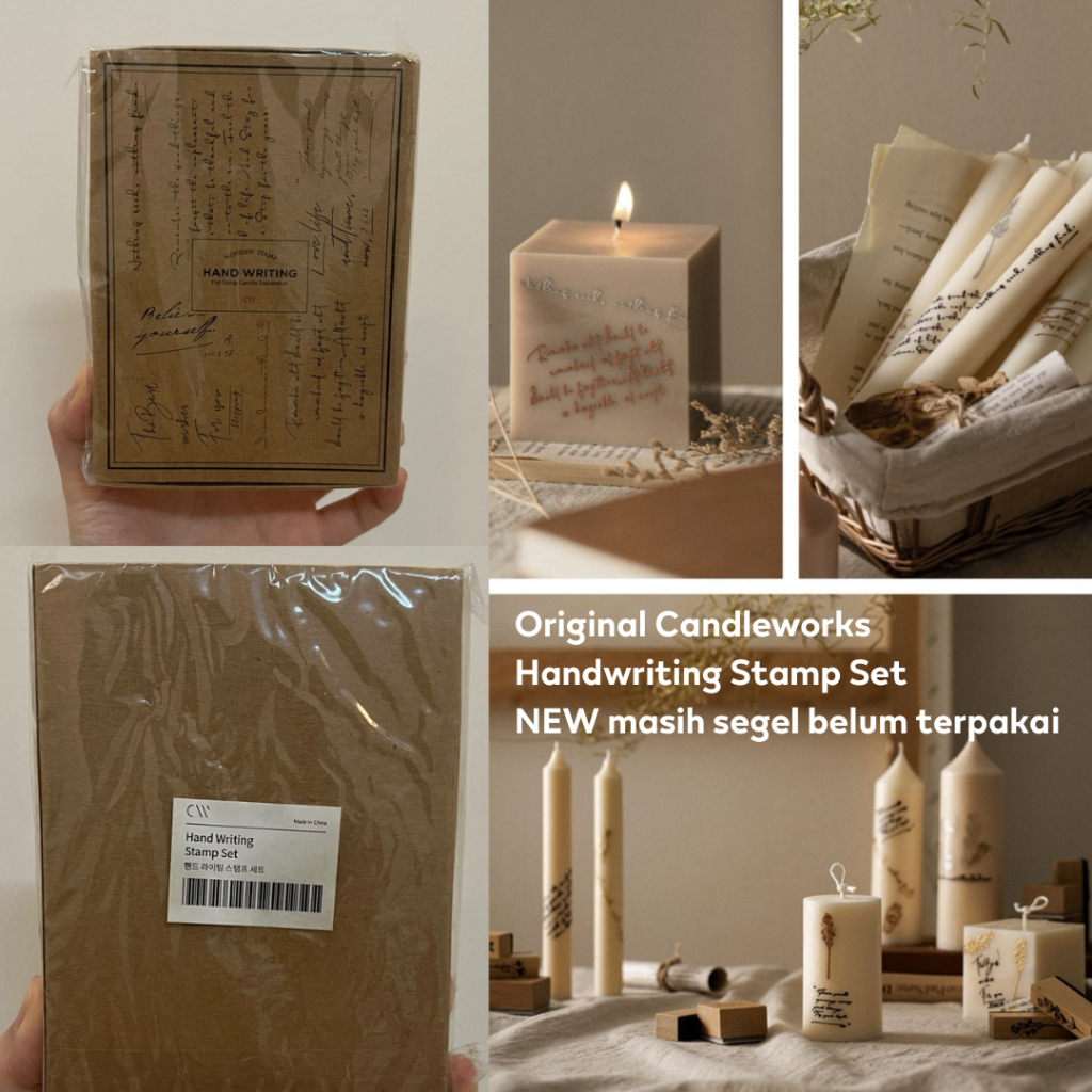 

100% Original Cap Kayu Candleworks Stamp Set Handwriting Stamp Set | Stamp Lilin Candleworks gambar tulisan handwriting