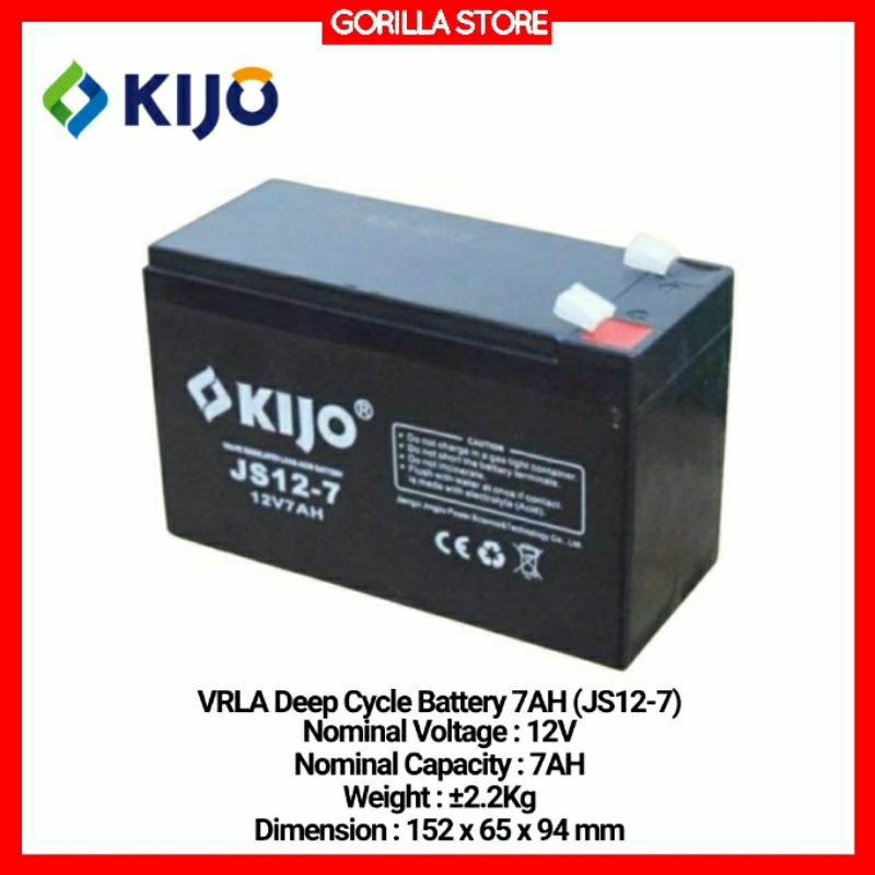 Baterai Aki VRLA Kijo 12V 7AH
