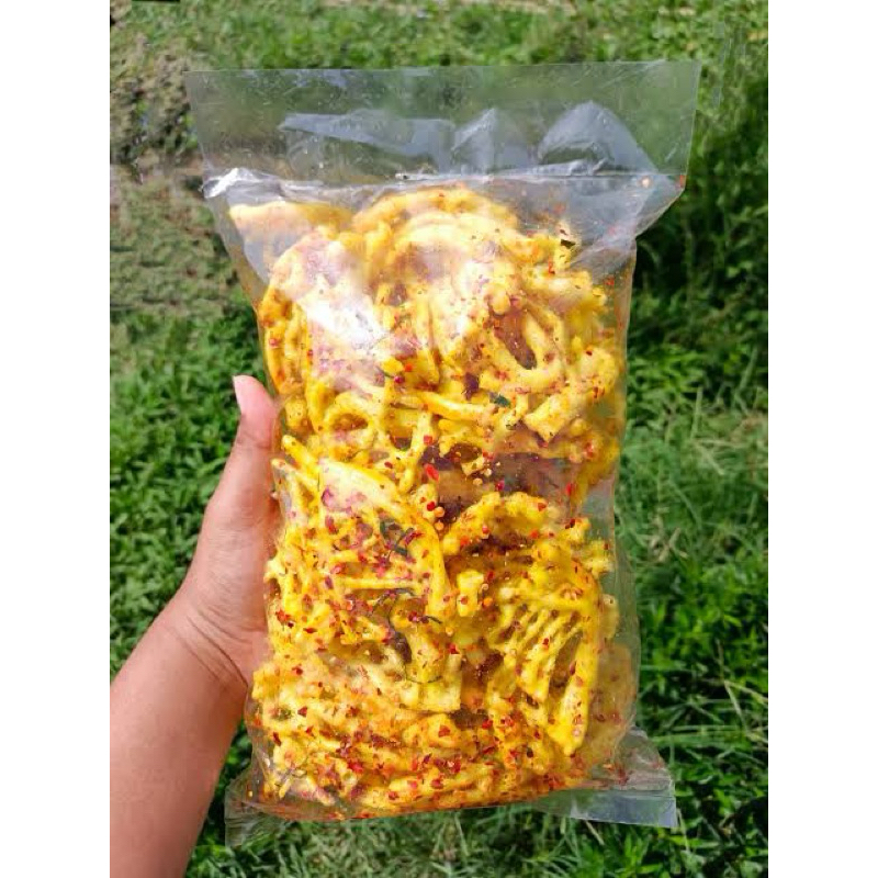 

seblak kering krupuk mie kuning ekstra pedas daun jeruk seblak pedas