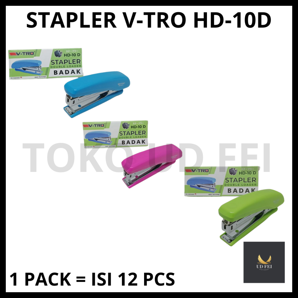 

(1 PACK = ISI 12 PCS) Stapler VTRO HD -10 D/ Stapler Kecil/ Stapler VTRO HD-10 D/ Alat Staples HD-10D