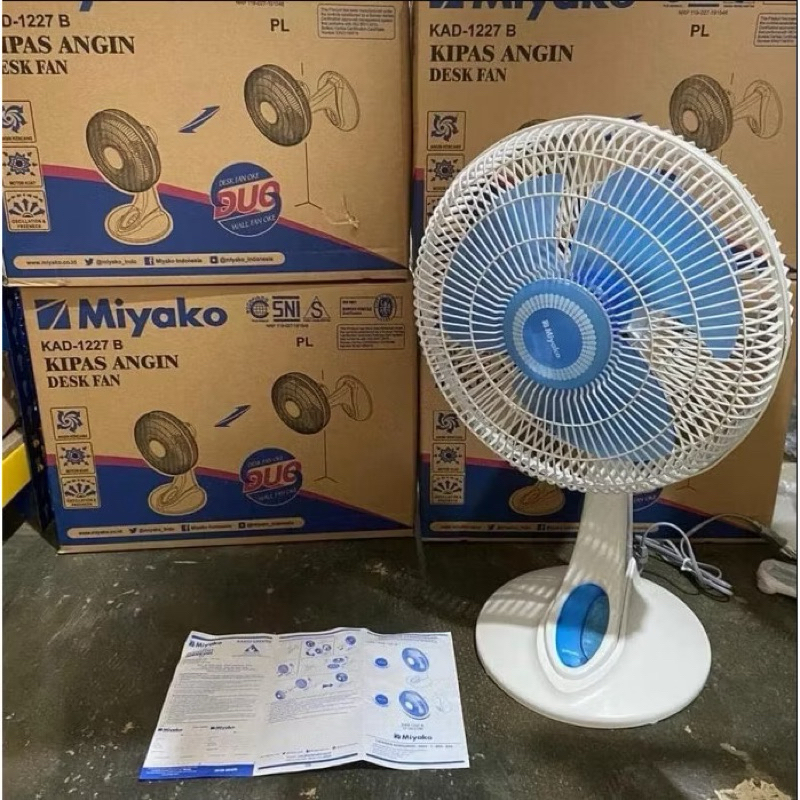 Kipas Angin Duduk MIYAKO 12 inch | Kipas Meja MIYAKO 1227 B PL
