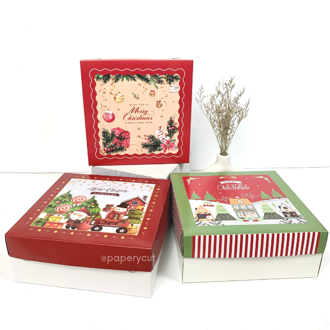 

Box Dus Kotak Packaging Kue Hampers Natal 25 x 25 x 10cm - ECO