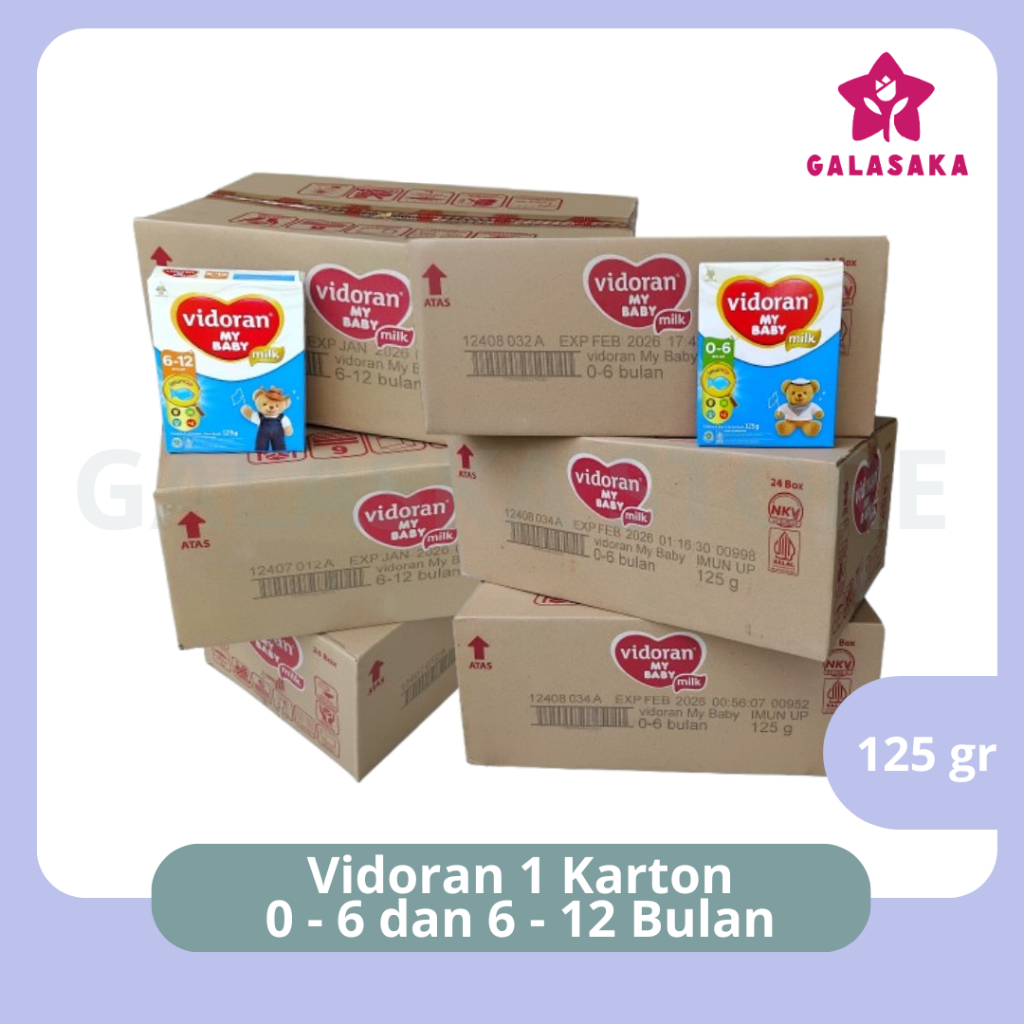 Vidoran 0-6 bulan 6 -12 bulan 125 gr 1 karton Susu Formula