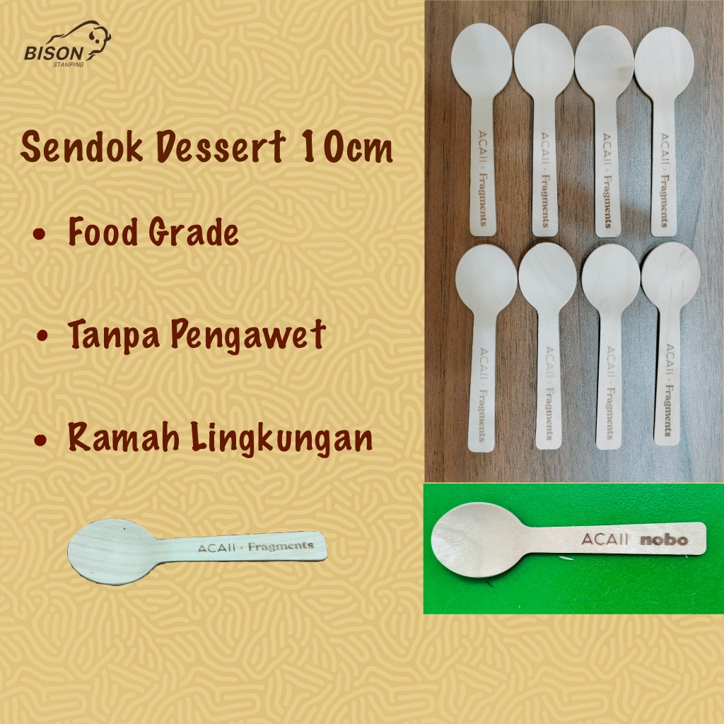 Sendok Dessert 10cm Custom Logo Repeat