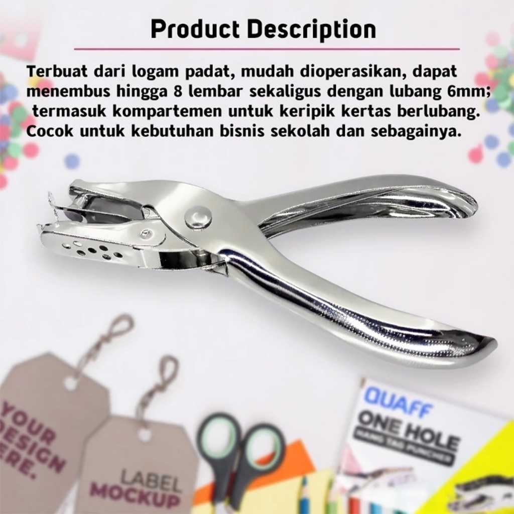 

Pembolong Kertas 1 Lubang / One Hole Punch 6 MM