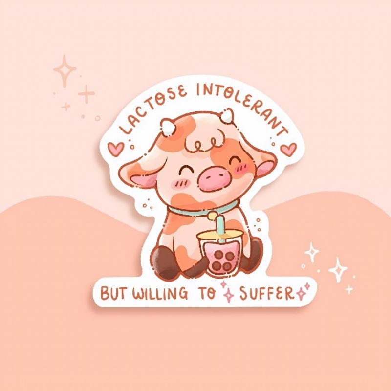 

lactose intolerant sticker | waterproof | aesthetic sticker | sticker sheet pack | planner sticker