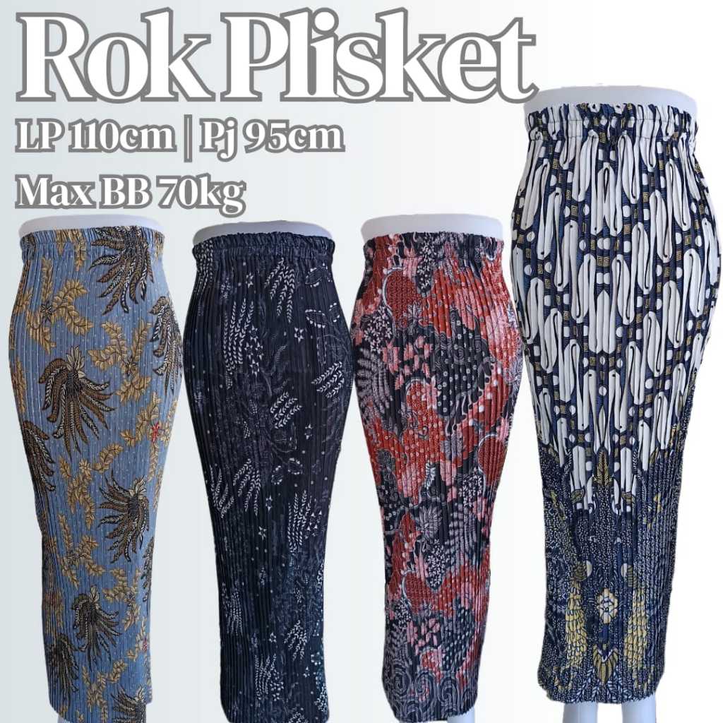 Rok Plisket Premium- plisket Panjang-Rok Batik Muslim Murah Berkualitas-Plisket Skirt High Quality