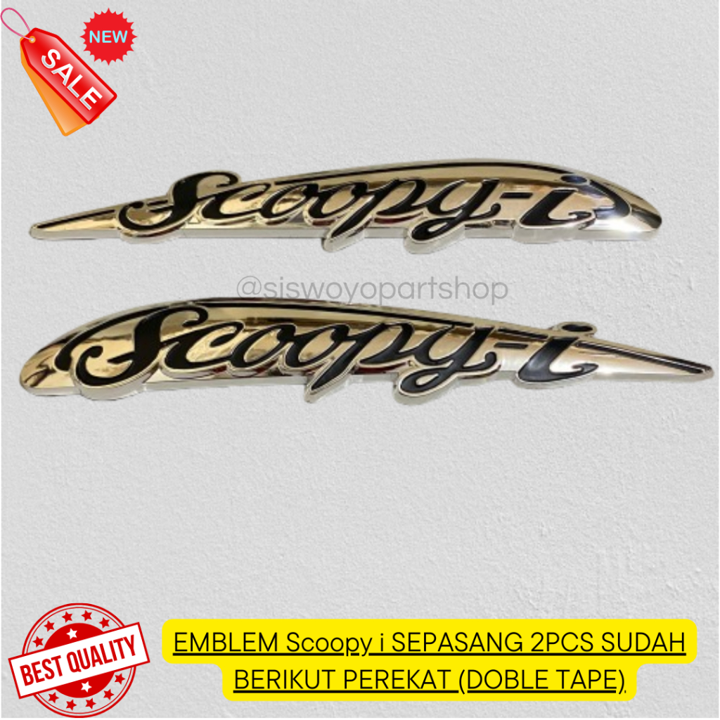 emblem scoopy i logo timbul scoopy i sepasang warna silver bisa di akan di motor matic