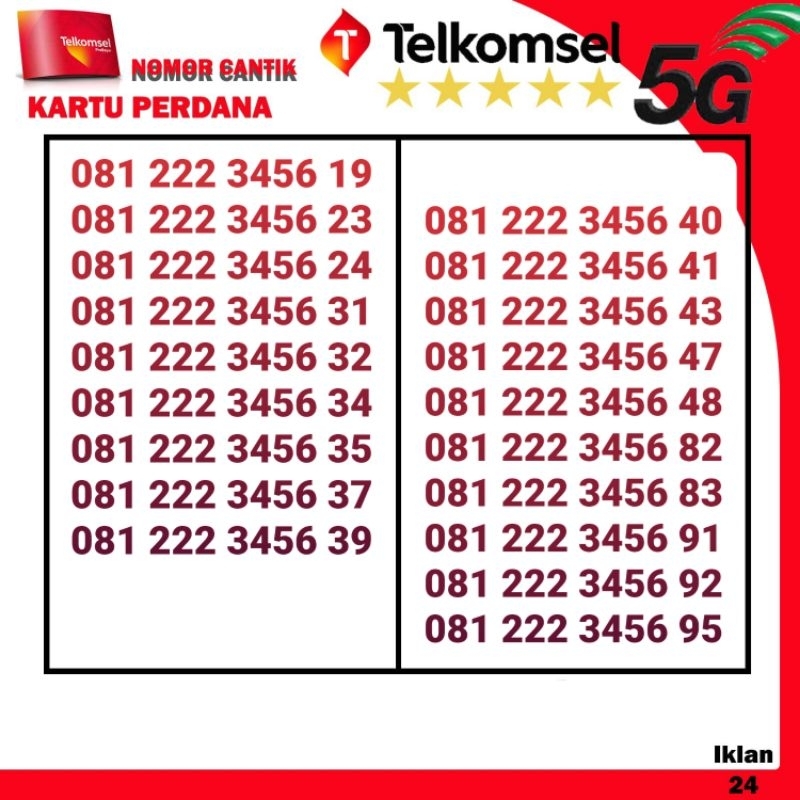 KARTU TELKOMSEL CANTIK / 123456