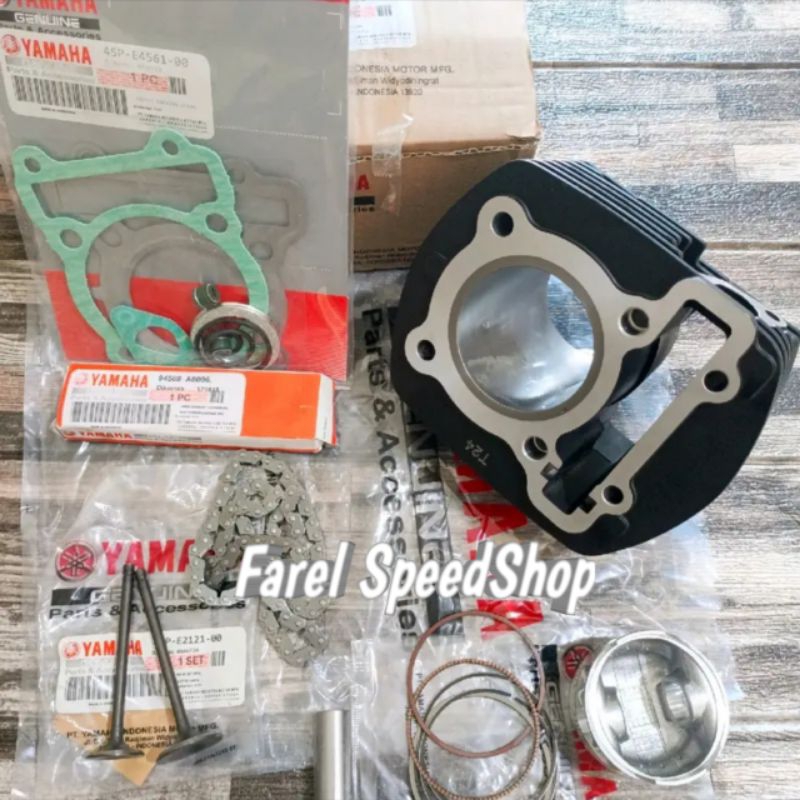 Blok Seher Komplit + Klep Set + Rantai Keteng Yamaha Byson 45P Byson Karbu