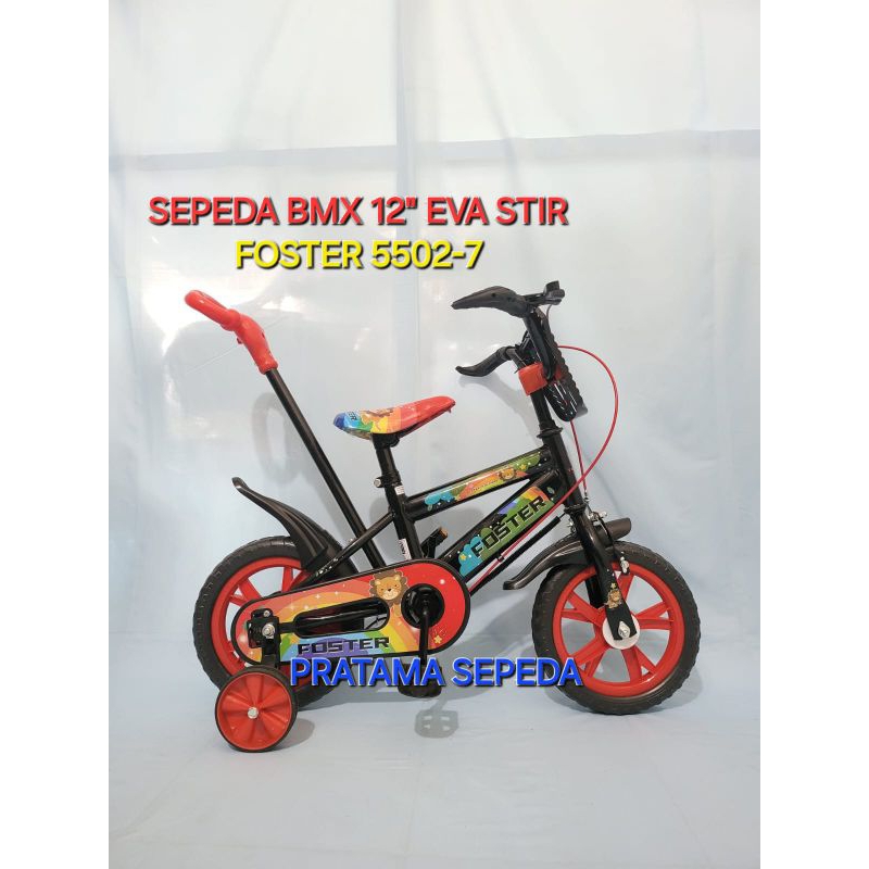 Sepeda Anak Laki Laki 12 Inch Foster 5502 BMX 2 Sampai 4 Tahun Tongkat