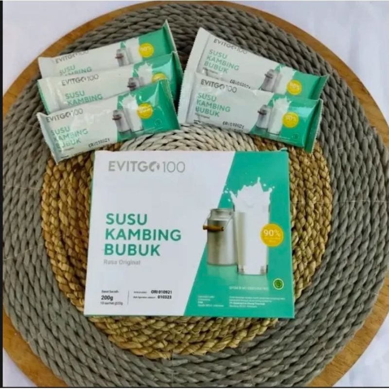 

SUSU KAMBING EVITGO100 ORIGINAL 100% 1BOX ISI 10 SACHET