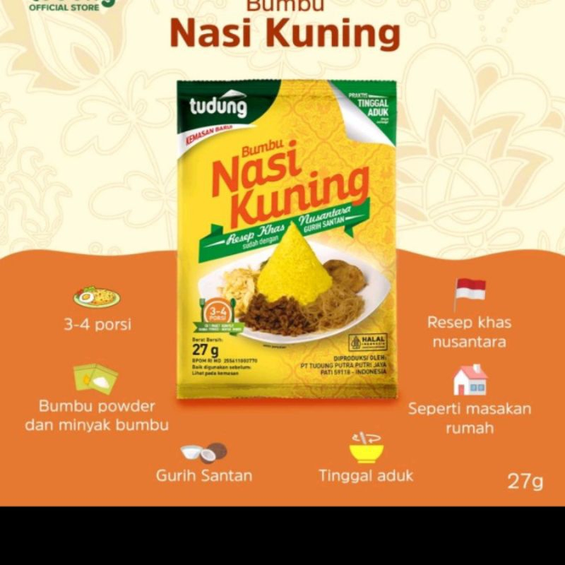 

TUDUNG BUMBU NASI KUNING 27GR