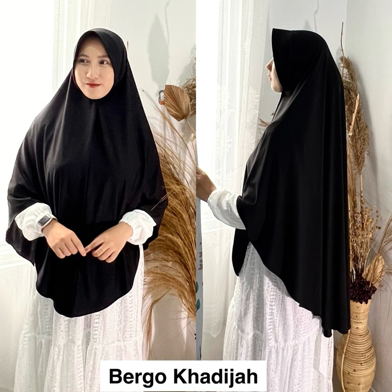 Hijab Khimar Bergo Khadijah Jumbo XL Spandek Jersey Jilbab Bergo Simple Pad Kerudung Ukuran Jumbo