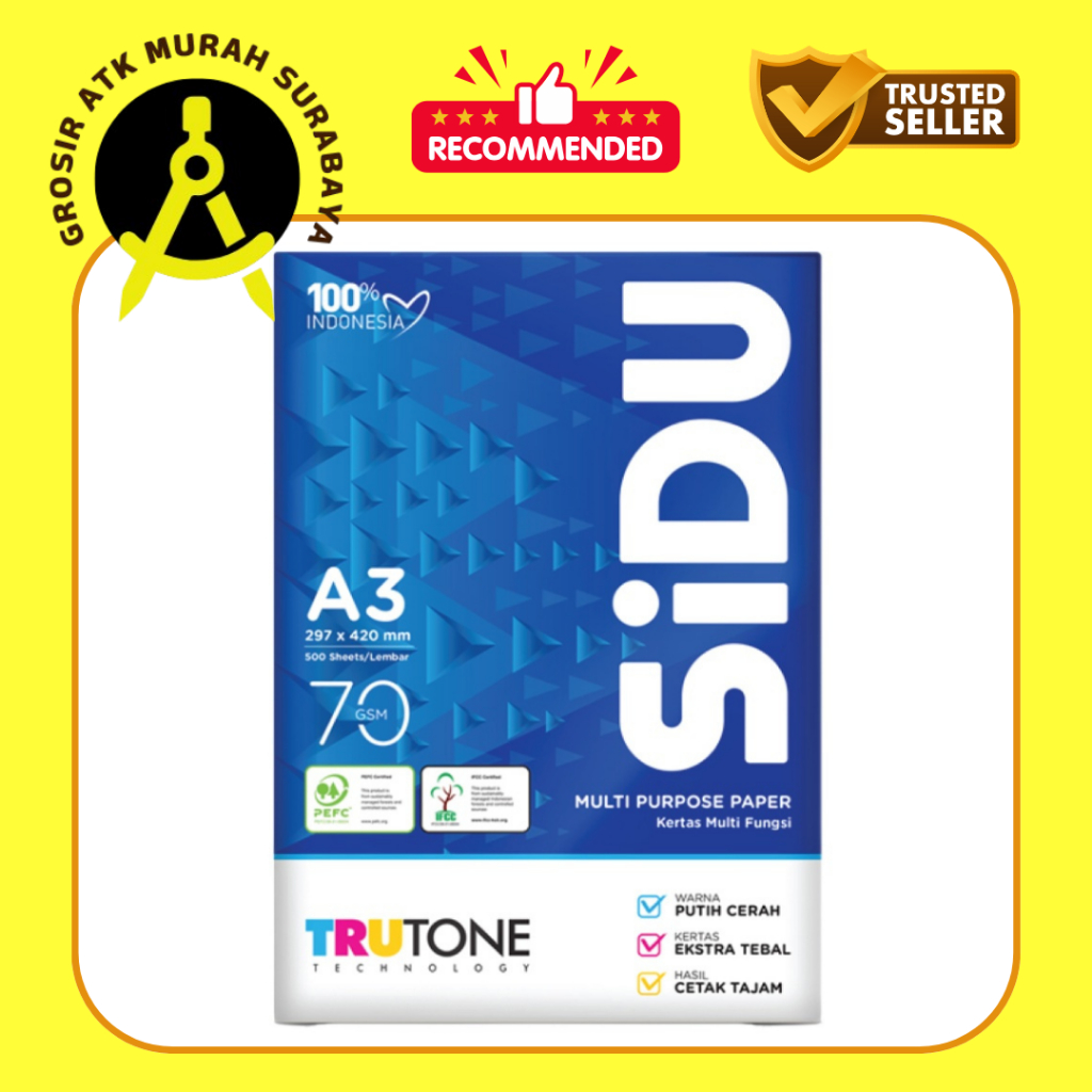 

Kertas HVS Sidu Sinar Dunia Print Fotocopy A3 70 gram gsm
