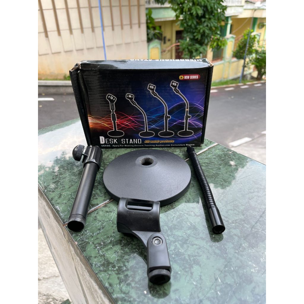 Stand Cagak Mic Pendek Tekuk Stand Mimbar Meja Stand Microphone Stand Mic Tekuk Full Besi