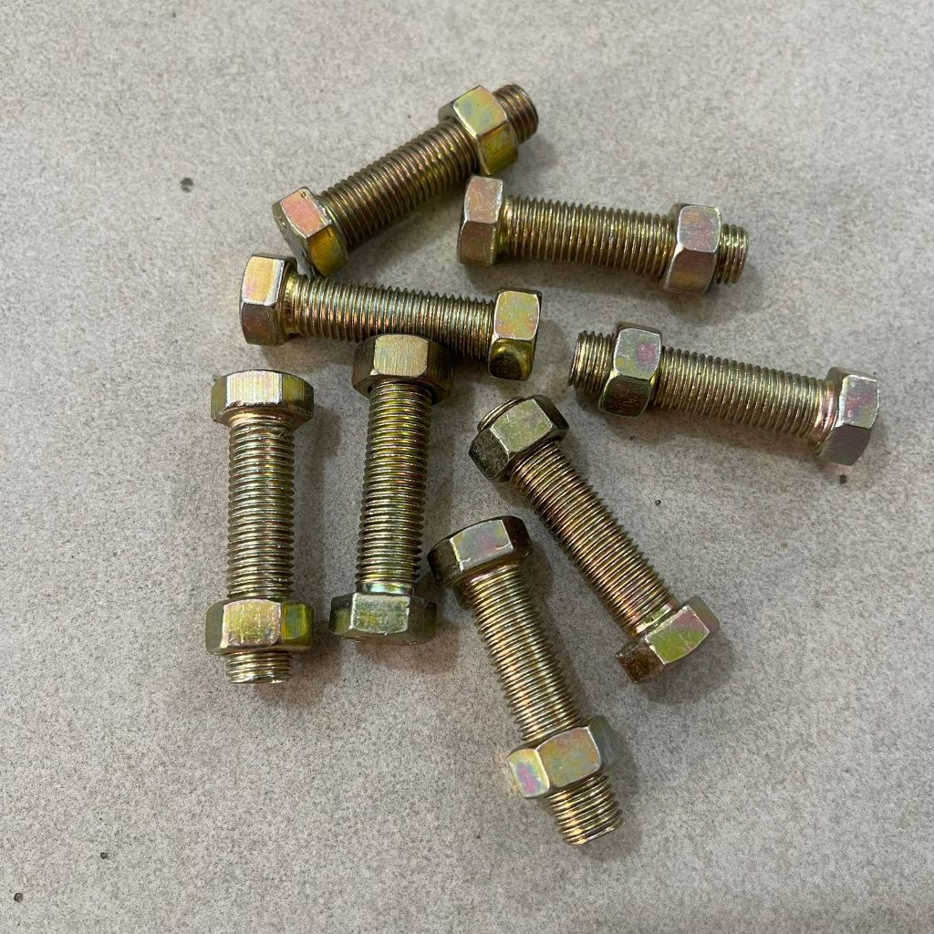 baut 14 + mur 4cm / baut pegunci peninggi shockbreker motor