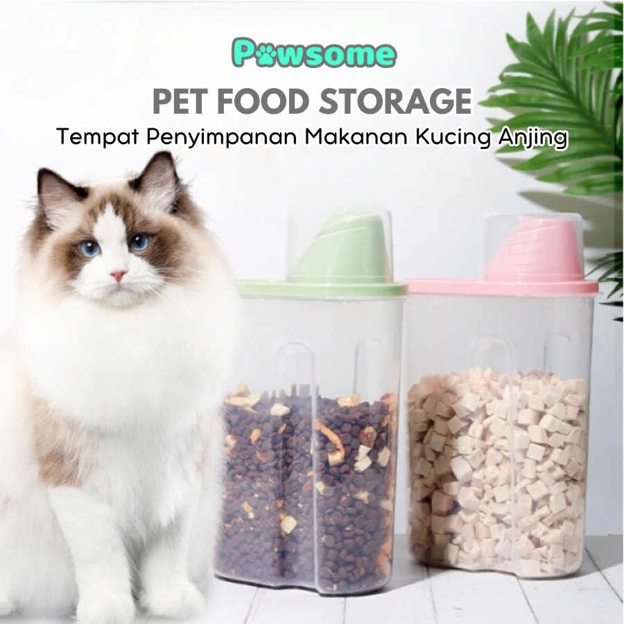 Pet Food Storage - Tempat Penyimpanan Makanan Kucing Anjing - Pet Food Storage Jar - Toples Makanan 