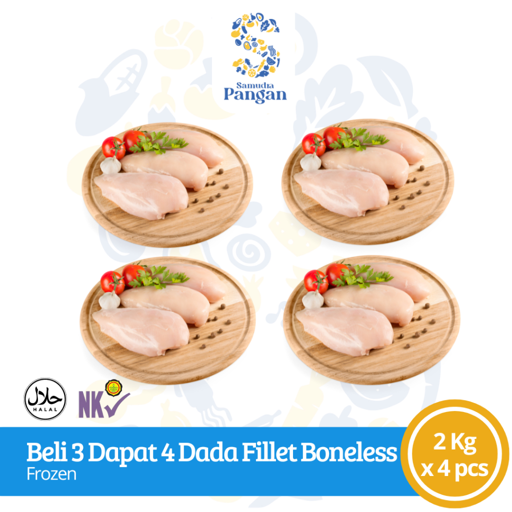 

Beli 3 Dapat 4 Fillet Dada Ayam Boneless Frozen 2 Kg Tangerang