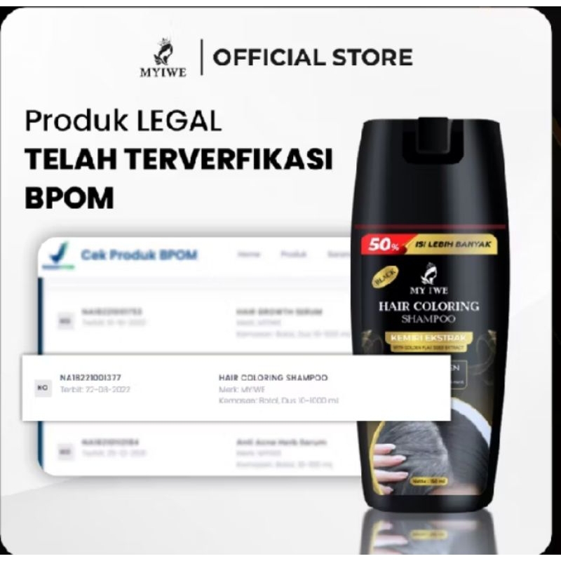 my iwe hair coloring shampoo black hitam