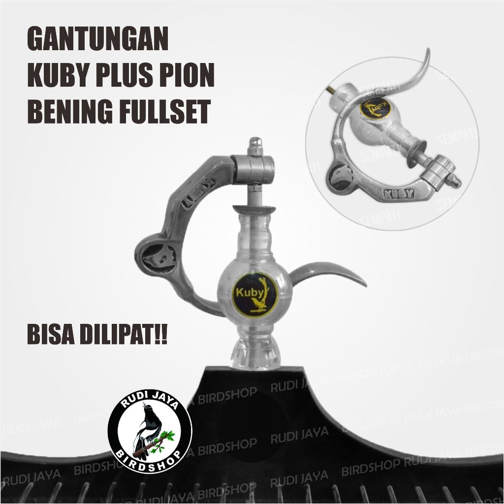 GANTUNGAN KUBY KONDE SILVER LENGKAP PION AKRILIK BENING CANTOLAN SANGKAR KOTAK KANDANG BURUNG KACER