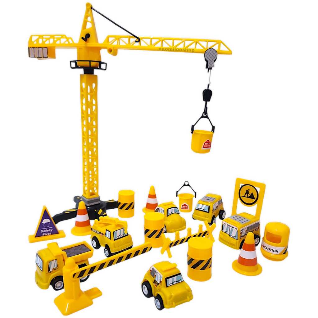 Mainan Alat Konstruksi Lengkap Kgp57 Mainan Truk Konstruksi Beko Excavator Car N Tower Crane