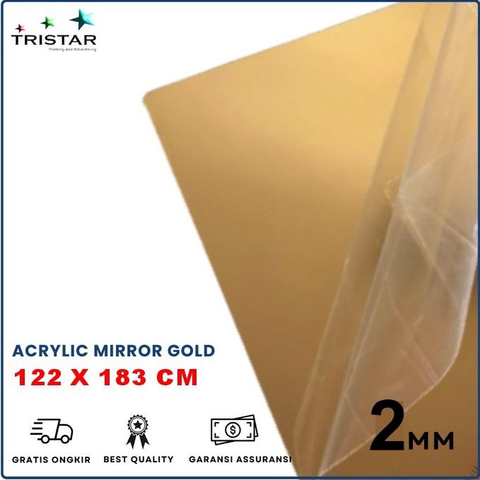Akrilik Lembaran Mirror Gold Tebal 2mm / Gold Acrylic Sheet 122X183 Mirror 2MM Lembaran Acrylic
