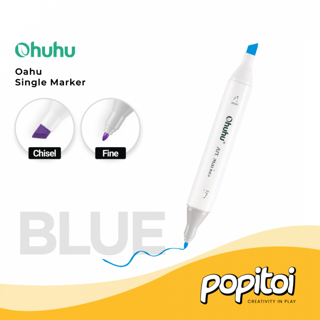 

OHUHU SINGLE Oahu (Fine & Chisel) - BLUE SERIES | 322 Colors Refill Marker Satuan
