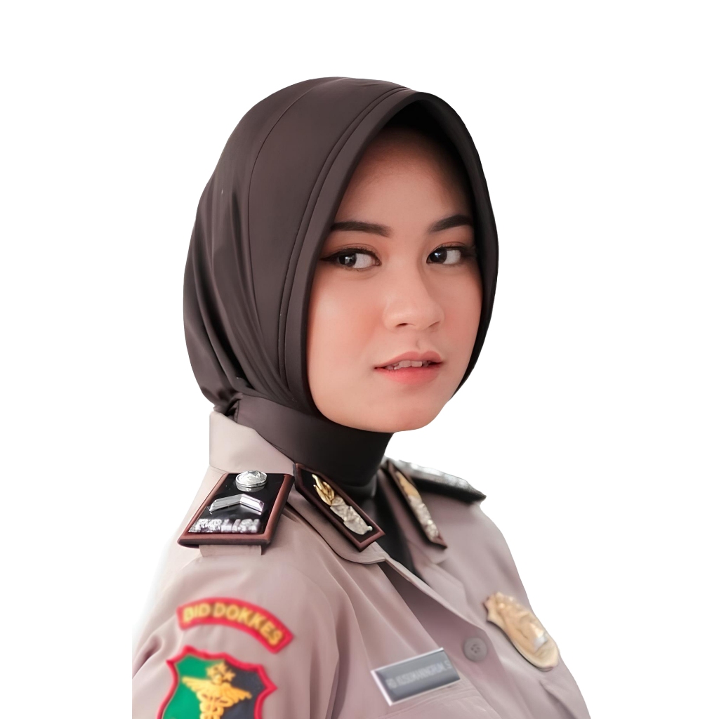 Richiesto Hijab Dinas Pet Anti Tembem Polwan PNS Bhayangkari Persit Perawat Spandek Sutera Premium