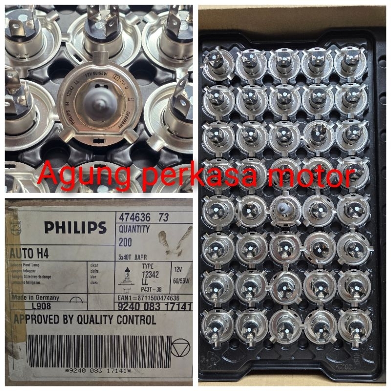 Bohlam lampu H4 bohlam headlamp H4 merk philips  60/55watt made in jerman