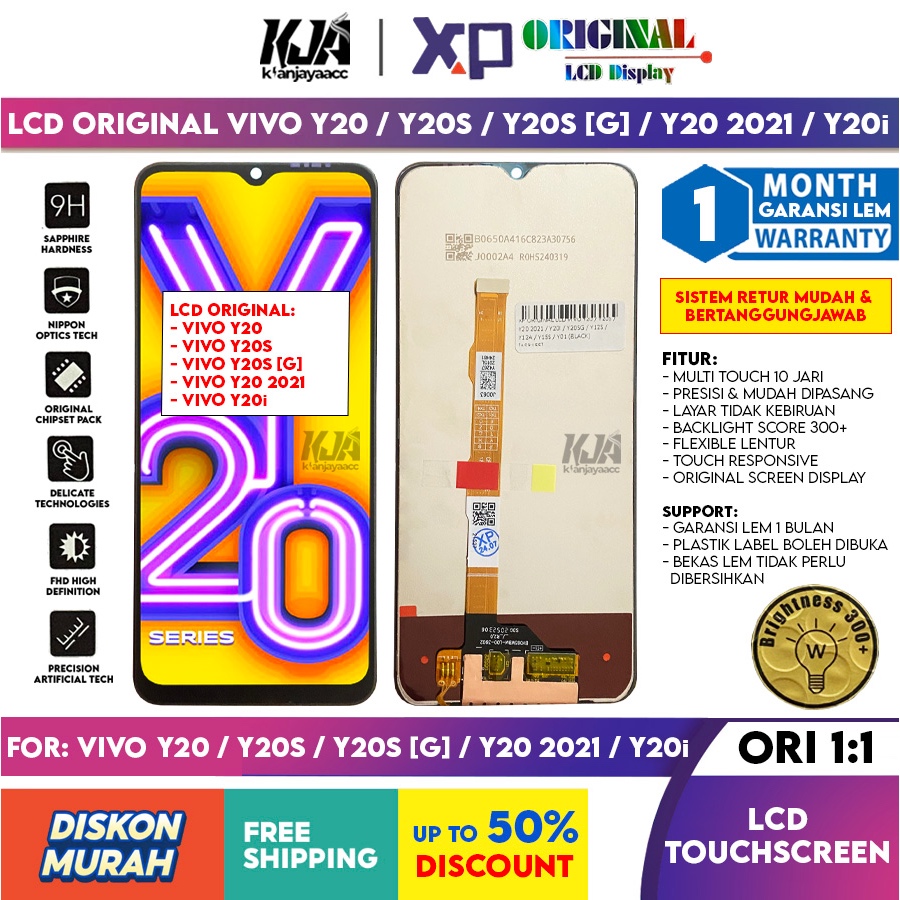 ❤️ LCD Original ❤️ Vivo Y20 / Y20S / Y20SG / Y20 2021 / Y20i LCD Touchscreen Hp V2027, V2029 ORI
