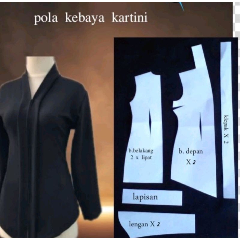 pola kebaya Kartini modern desain mewah