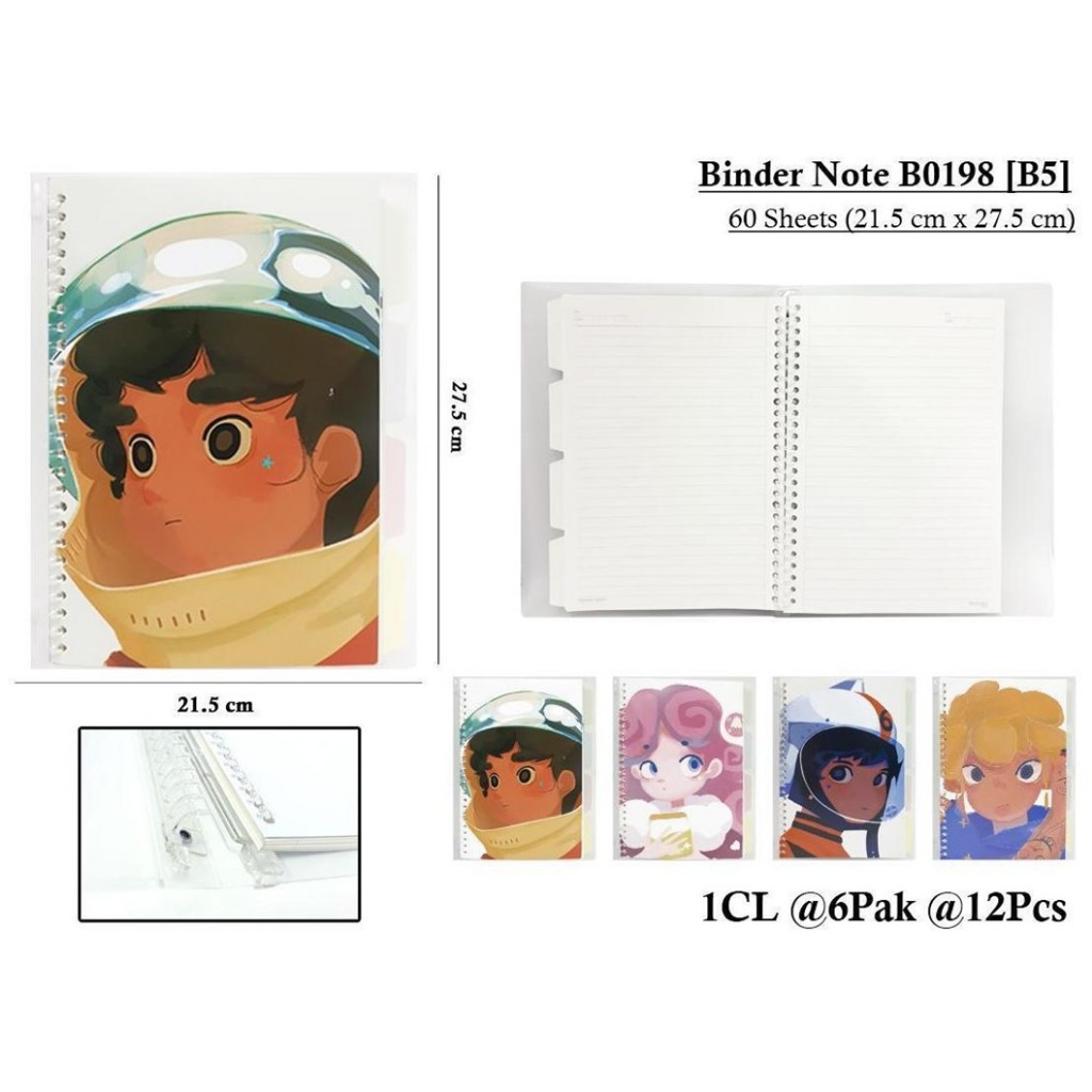 

WENGU NOTEBOOK SPIRAL SOFT RING COVER ANIME ORIGINAL - BUKU CATATAN SPIRAL 60 LEMBAR B0198-B5