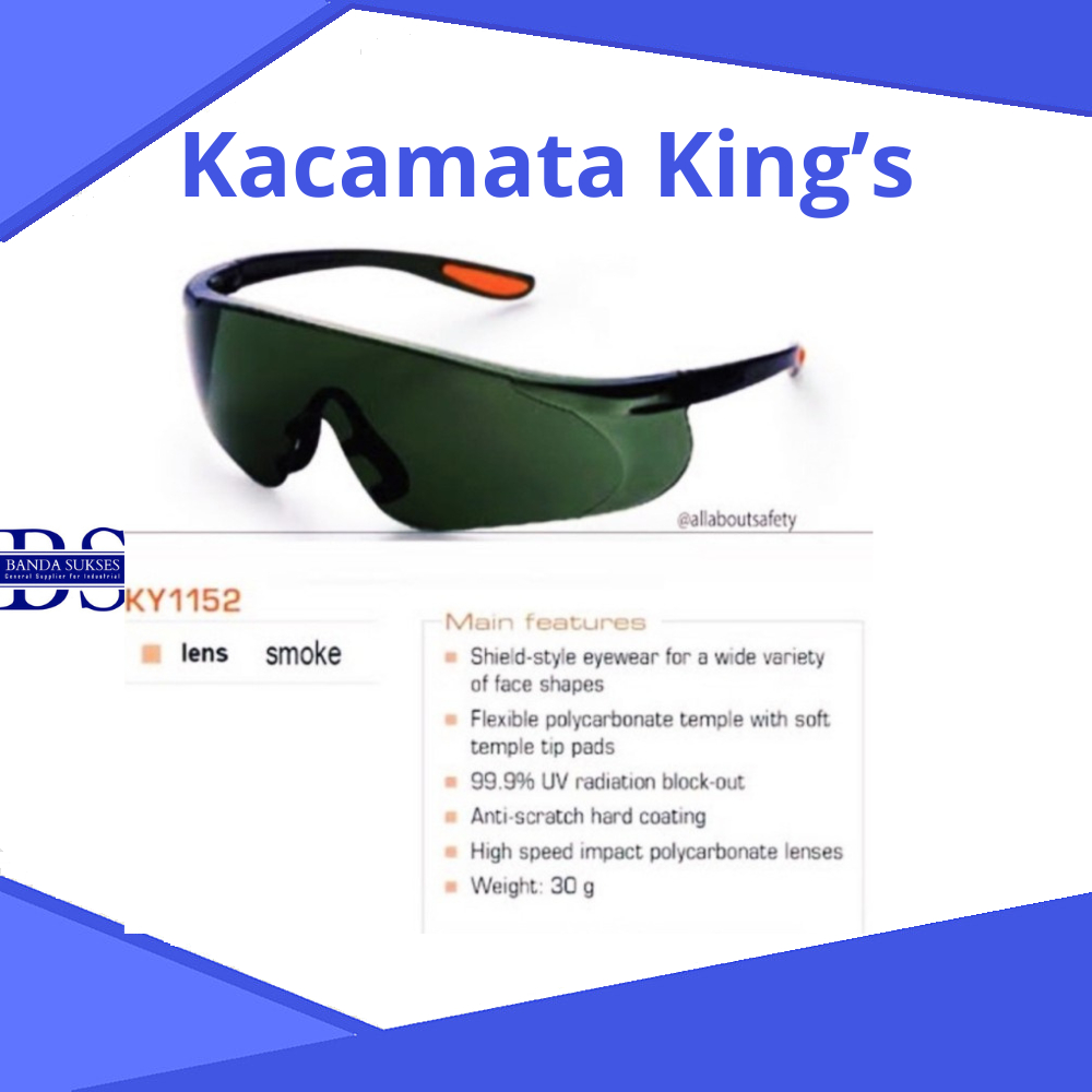 Kacamata Kings KY 1152 Original / Kacamata Safety King KY1152 Safety Glass Kings KY1152 Smoke