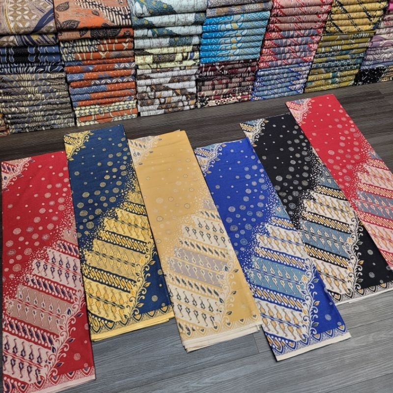 KAIN BATIK KATUN SOLO SRAGEN ABU HITAM MERAH BIRU BCA KUNING GADING MOTIF POLA
