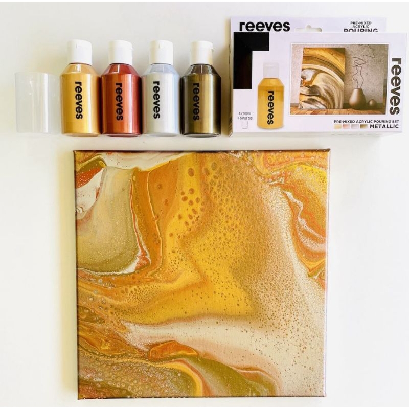 

Reeves Pre Mixed Acrylic Pouring Set 4 Metallic