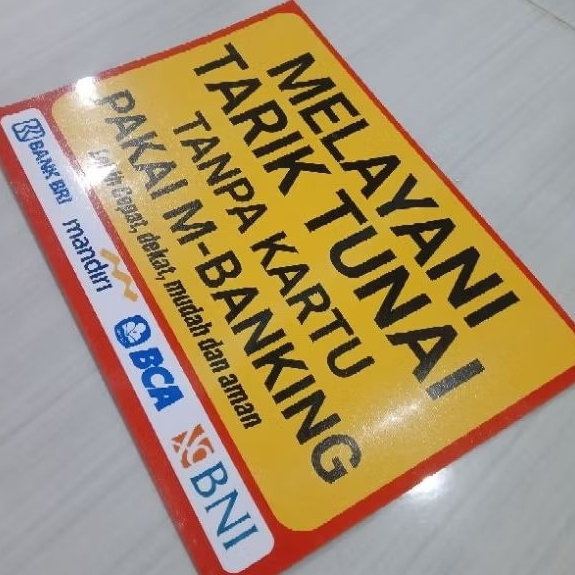 

Stiker konter, Brilink, Toko melayani tarik Tunai Bahan vinyl ukuran 20x28cm